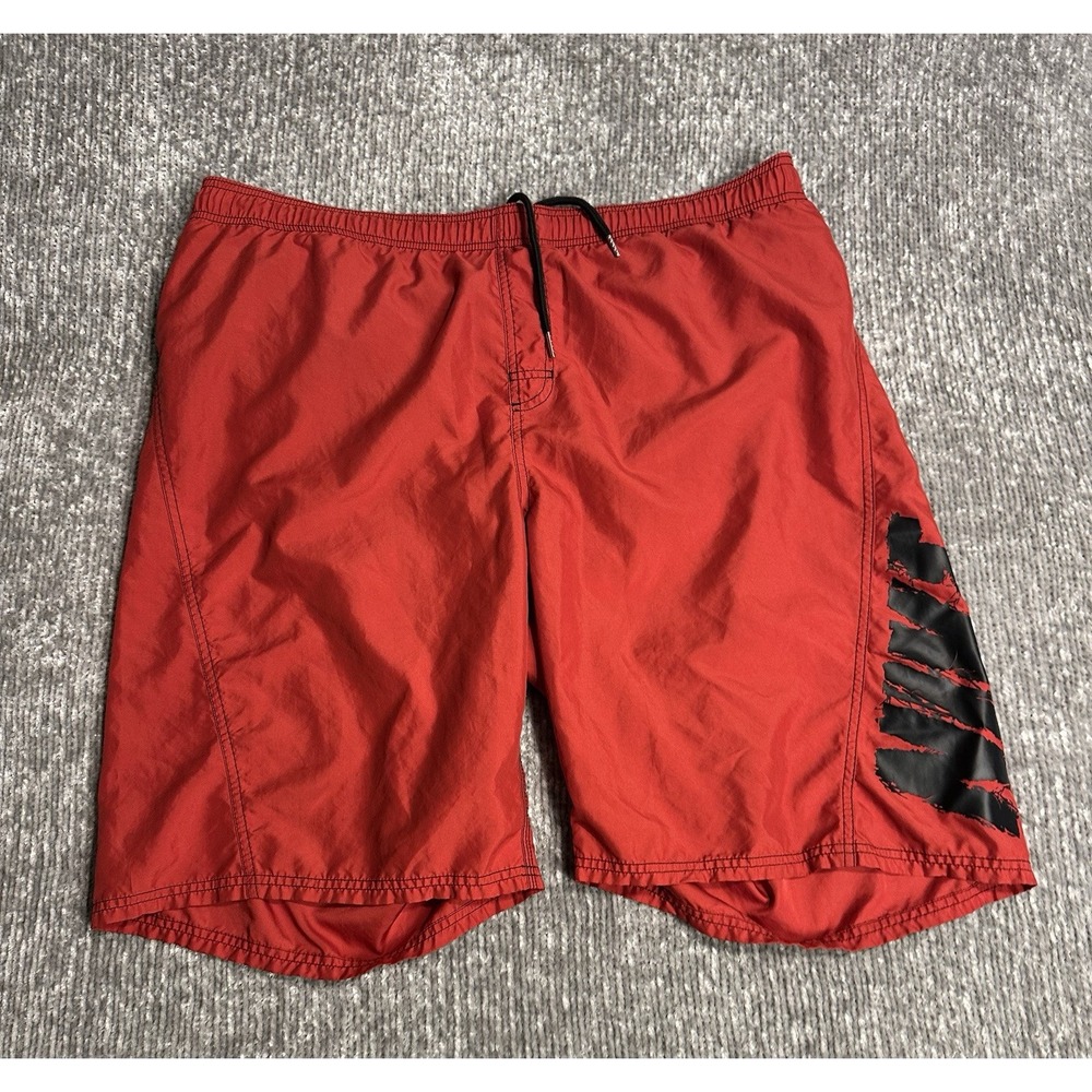 Vintage 90's Nike Men's Sz XXL Center Swoosh Swim Trunks Red Swimming